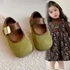 Zapatos individuales estilo coreano para niñas 2026 primavera y otoño vintage versátiles suela blanda Birkenstock con correa de estampado de leopardo zapatos Mary Jane de piel