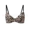 Roupa íntima Sexy Feminina com Estampa de Leopardo Push-Up, Sutiã Push-Up Confortável com Suporte Lateral para os Seios e Aro de Aço, Sutiã da Moda, Venda Quente Transfronteiriça Europeia e Americana