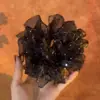 Acessório de Cabelo Elegante Estilo Coreano com Laço de Organza, Scrunchie, Elástico de Cabelo, Ornamento para Coque