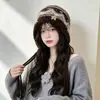 Chapéu de Tricô Casual Espesso Moda Outono e Inverno Chapéu de Lã Estilo Coreano Feminino Chapéu Quente para Proteção das Orelhas ao Ar Livre