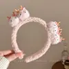 Diadema de peluche de dibujos animados linda y adorable para niñas, diseñada para lavarse la cara, evitar que el cabello se resbale y perfecta para tomar fotografías