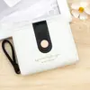Carteira curta feminina novo estilo, carteira simples estilo japonês, carteira dobrável para estudante, porta-moedas fofo de nicho com múltiplos porta-cartões