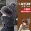 Gorro tipo jersey y bufanda para el cuello todo en uno para mujer, grueso y de terciopelo, nuevo invierno, versátil, para ciclismo, cálido y cortavientos, sombrero protector para el cuello