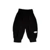 Calça de Moletom Esportiva Lisa para Bebê Menino Primavera e Outono Estilo Coreano Infantil Cintura Elástica com Punho Calça Casual Solta para Bebê