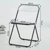 Mesa dobrável transparente acrílica vintage, estilo moderno e na moda, conjunto de mesa e cadeira portátil para varanda de casa, mesa de centro nórdica