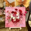 Kit de Materiales DIY para Arreglo Floral al Óleo Estilo Francés, Pintura de Textura Tridimensional, Pintura Decorativa con Flores Preservadas, Set de Arte Floral Hecho a Mano para Team Building