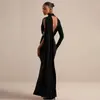 Comercio Exterior Europeo y Americano Ropa de Mujer Otoño Nuevo Sexy Atractiva Chica Atuendo Diseño Corto Estilo Temperamento Vestido Formal Vestido de Cinta Fluida