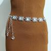 Venta Caliente Transfronteriza Cadena de Cintura para Mujer Coche Vintage Tallado Decorativo Strass Grande Cinturón Delgado Para Mujer Combinación con Todo Falda Cadena de Metal