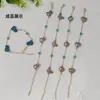Yingyi Joias DIY Base de Pulseira Azul Tecido Song com Tampa Cabacinho Borboleta Trevo de Quatro Folhas Material para Pulseira de Amor