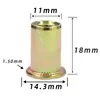 Tuerca remachable Cabeza plana Patrón vertical Moleteada Zinc plateado Tuerca remachable Agujero pasante Tapa de tracción Tuerca de tracción Tirar M3M6M8