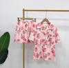 Pijama feminino estilo coreano estilo preguiçoso doce verão desenho animado novo ursinho poodle seda leite estudante casa conjunto de duas peças