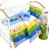 Juego de Ropa de Cama Puro Algodón para Guardería con Diseño de Animación de Dibujos Animados, Incluye Sábana, Funda de Edredón y Funda de Almohada, Juego de Tres Piezas para Niños con Estampado Reactivo en un Estilo Fresco