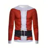 Interessante Árvore de Natal com Impressão Digital 3D Padrão de Fantasia de Natal Masculina Manga Longa Gola Redonda 2024 Quente de Comércio Exterior Transfronteiriço