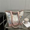 2025 Novo Estilo de Verão Renda Fada Flor Bolsa Tote Bolsa de Mão Grande Capacidade Bolsa de Ombro Estilo Preguiçoso Bolsa Axilar
