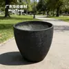 Maceta de cemento negro mate para plantas de paisaje, macetero GRC resistente a las heladas para exteriores, maceta de pie para plantas verdes de patio, suministro directo de fábrica