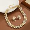 Collar de Joyería Ginkgo Traje de Perlas Aretes Cepillados Moda para Mujer Hoja de Ginkgo