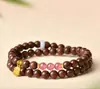 Pulsera de Sándalo Dorado Estilo Montaña Putuo para Hombres y Mujeres, Cuentas de la Fortuna, Pulsera Coleccionable, Cuentas de Oración de Sándalo