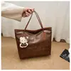 Bolso Tote de Cuero Encerado de Gran Capacidad a la Moda 2026 Primavera Nuevo Elegante y Único Retro Bolso de Hombro/Axila