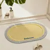 Tapete de chão imitação de linho para entrada de banheiro, absorvente de água, antiderrapante, secagem rápida, tapete de banheiro, tapete de banheiro macio