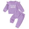 Traje de Dos Piezas Transfronterizo para Bebés, Niños, Hombres y Mujeres de Sexo Intermedio, MAMA'S MINI Waffler, Manga de Vuelo, Manga Larga, Pantalones
