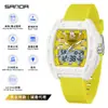 Reloj Juvenil Sanda Doble Zona Horaria Luminoso Multifuncional Unisex Electrónico Moda Tendencia Cronógrafo