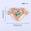 Nuevos Accesorios DIY de Lujo Accesible Elegantes Creativos de Venta Caliente Flor Perla Corazón Doble Colgante Material Aleación de Metal con Goteo de Aceite Lote