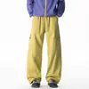 Pantalones casuales de verano estilo americano con costuras de contraste, secado rápido, para hombres y mujeres, versátiles, de corte recto, ajuste holgado, para exteriores y senderismo