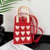 Amo Corea del Sur Verano Ins Diseño Nicho Mini Dibujos Animados Tejido Bolsa para Teléfono Móvil Un Solo Hombro Portátil Lindo Bolso Cruzado