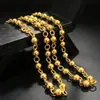 JL045 Joyería europea de oro latón chapado en oro de 24k suministro de WeChat cuentas redondas de 10 mm collar con carácter fu