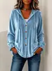 Jaqueta Cardigan com Capuz de Veludo e Botões Europeia e Americana Transfronteiriça Outono e Inverno Novo Estilo Transfronteiriço Cor Sólida Casual Bolso Top