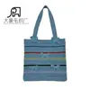 Bolsa de Palha Trançada com Laço Feita à Mão 2025 Nova Listrada de Corda de Algodão Bolsa Feminina Tendência com Recortes Bolsa de Crochê Bolsa de Ombro para Praia