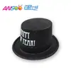Sombrero alto con polvo de oro impreso Feliz Año Nuevo sombrero de plástico PVC moda fiesta de Año Nuevo sombrero especial puede imprimir logo