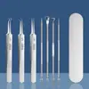 Pinça de Aço Inoxidável para Acne Removedor de Cravos Agulha para Acne Ferramenta de Extração de Espinhas Pinças para Remover Cravos Fechados Clipe de Célula