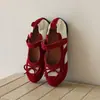 Zapatos retro de mujer estilo ballet Mary Jane con bloques de color y lazo, aumento de altura interno, cierre de velcro, versátiles zapatos de vestir de corte bajo