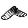 Adecuado para BMW Serie 6 E63 03-10 años modificado negro brillante doble línea barras paralelas malla central rejilla frontal fábrica al por mayor