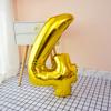 Globo digital de aluminio de 32 pulgadas para cumpleaños de bebés y niños, diseño de accesorios de apertura para escena de habitación dorada y plateada