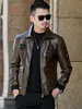 Chaqueta de Cuero con Forro de Polar para Hombre 2023 Otoño e Invierno Tendencia Coreana Moda Motociclista Chaqueta de Cuero de Aviador Chaqueta Cálida con Forro de Polar