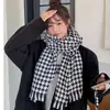 Bufanda de pata de gallo para mujer, gorro cálido de invierno, estilo coreano, versátil, tacto de alta gama, borla, bloque de color, tejido, polaina para el cuello, chal
