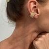 Clip para Cartílago de Oreja Estilo Flor Marina Simple Transfronterizo Europeo y Americano Todo Fósforo Concha Estrella Luna Joyería para Orejas para Mujeres