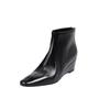 Botines Chelsea Ancora Red Show de Cuña Pequeña con Textura de Aceite de Caballo y Piel de Vaca para Mujer, Tacón Medio, Punta Cuadrada Pequeña, Piel