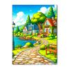 Vendas Diretas da Fábrica Adesivos Artesanais de Diamante Desenho Animado Série Beira-Mar Cabana na Montanha Pastagem Mosaico Pintura Diamante