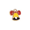 Novo Liga de Natal Gota de Óleo DIY Acessórios para Joias Sino do Papai Noel Bengala Pulseira Brincos Pingente Pingente