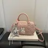 Bolsa de Ombro Transversal Casual Versátil Moda Tendência Verão 2026 Coelho Flor Fofa Texturizada