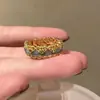 Estilo Chinês Novo Estilo Chinês Anel de Abóbora com Renda de Esmalte Pingado Anel para Dedo Indicador Feminino Anel de Temperamento Estilo Chinês