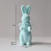 Musgo de terciopelo corto de imitación Conejo de Pascua adornos pequeños para escritorio de sala de estar decoraciones lindas Conejo de Pascua