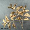 Flor artificial de hoja dorada, flor de plástico, arreglo floral para decoración de bodas, material para cubo de Año Nuevo, flor de Año Nuevo con borde cruzado