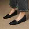 Zapatos Mary Jane Tejidos Estilo Retro Francés de Piel de Vacuno de Primera Capa 2022 Otoño con Plataforma Interior Tacón Alto Puntera Cuadrada Pequeña Zapatos de Piel Genuina para Mujer