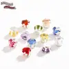 Base Redonda Plateada Seis Garras Incrustaciones de Cristal Zircón Colorido Garras Diamante Pulsera Collar DIY Accesorios de Joyería Cosidos a Mano con Diamantes