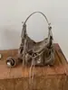 Bolsa tote vintage transfronteiriça de couro macio para mulheres, bolsa de ombro com cordão de grande capacidade, bolsa de mão e bolsa de ombro de nicho de alta qualidade