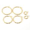 Brincos exagerados de personalidade simples em aço titânio estilo europeu e americano, brincos femininos de ouro 18K em aço inoxidável com fivela ondulada redonda